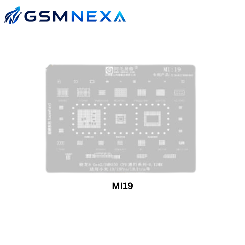 AMAOE MI-19 Stencil for Xiaomi CPU IC BGA Reballing (0.12mm)