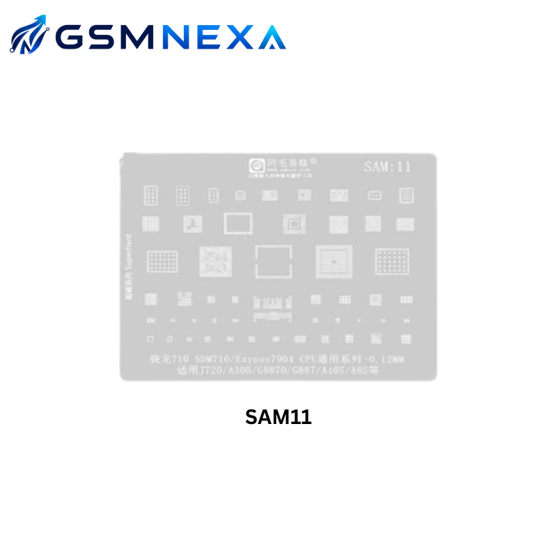 AMAOE SAM-11 0.12mm Stencil for Samsung J720, A305, A40s & A8s