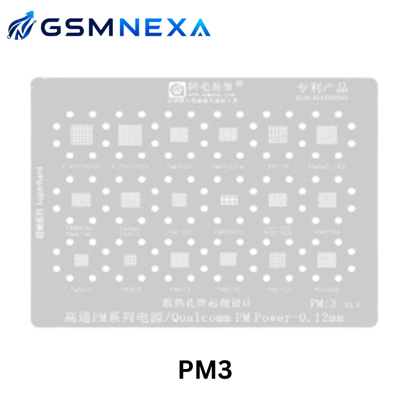 AMAOE PM-3 Stencil for Qualcomm PM Power IC BGA Reballing (0.12mm)