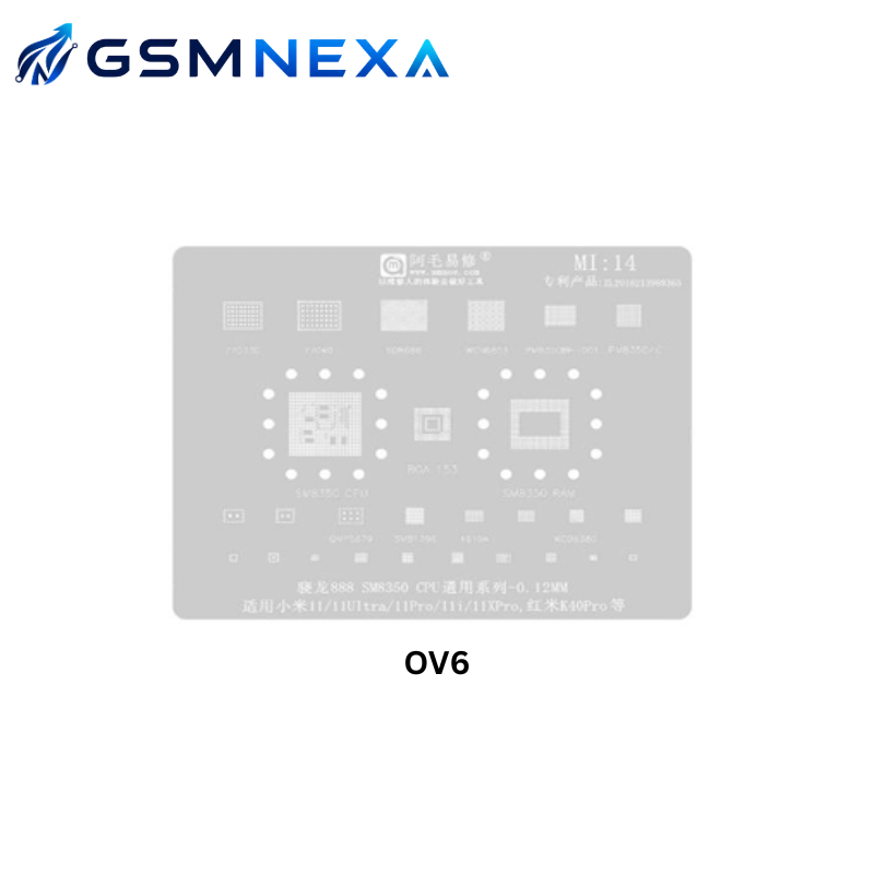 AMAOE OV-9 Stencil for OPPO & Vivo CPU IC BGA Reballing (0.12mm)